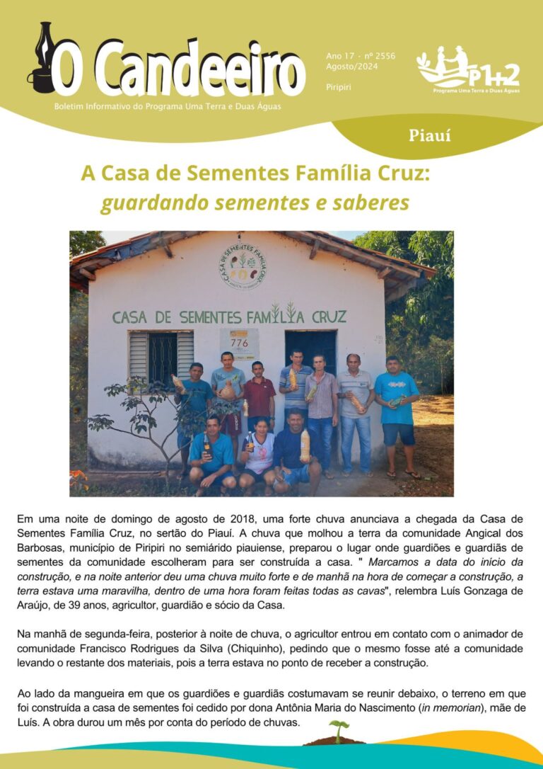 A Casa de Sementes da família Cruz: estocando sementes e saberes