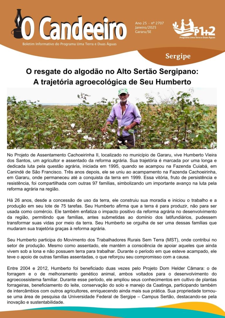 O resgate do algodão no Alto Sertão Sergipano: A trajetória agroecológica de Seu Humberto